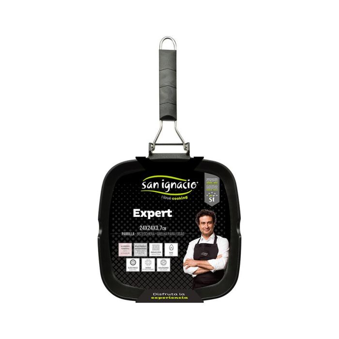 San Ignacio Sartén Asador de Aluminio Prensado Expert 24x24x3.7 cm, Modelo SG-1101 1 San Ignacio Sartén Asador de Aluminio Prensado Expert 24x24x3.7 cm, Modelo SG-1101 1