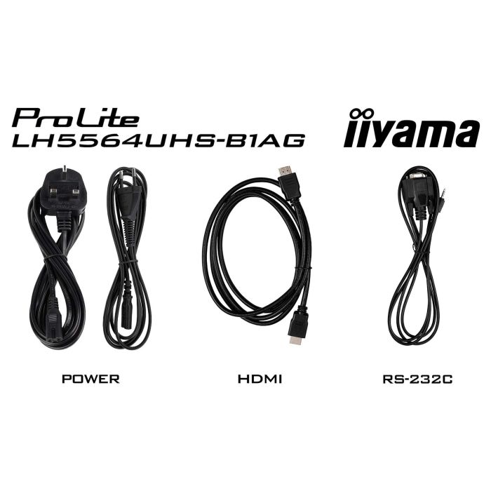 Iiyama LH5564UHS-B1AG Monitor 55" UHD 4K VA DLED 500cd/m Android 14 OS 24/7 Operation WiFi LAN USB-C HDMI RS232C Señalización Digital Negro 6
