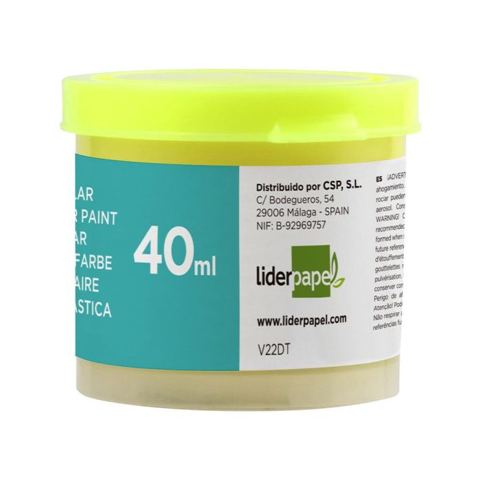 Tempera Liderpapel Escolar 40 mL Amarillo Limon 5 unidades 1