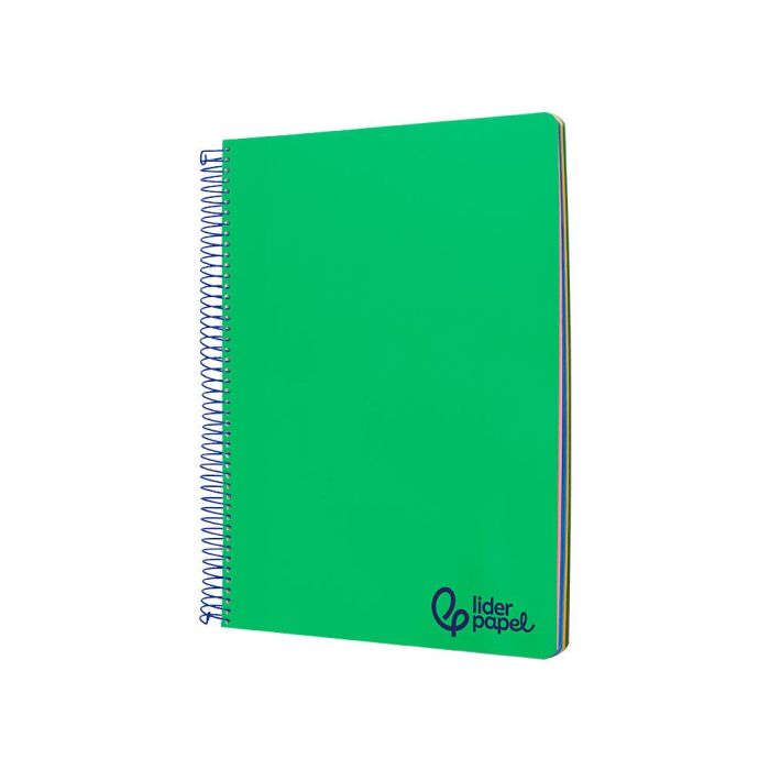 Cuaderno Espiral Liderpapel A4 Micro Wonder Tapa Plastico 120H 90 gr Cuadro 5 mm 5 Bandas 4 Taladros Color Verde Oscuro 2