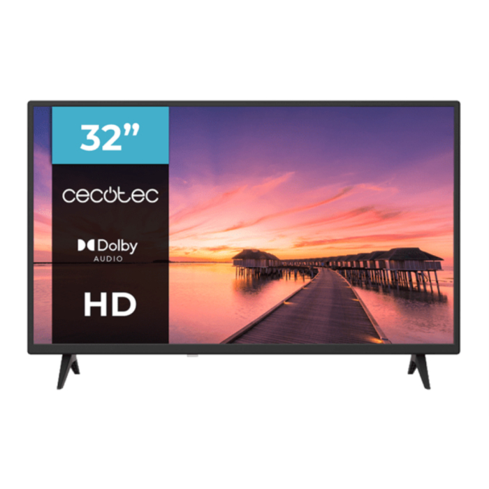Cecotec 02613 Televisor LED 32" (81,3 cm) HD Negro con Sistema Dolby, HDMI 2.1 para Gaming y Memoria Flash para Contenido