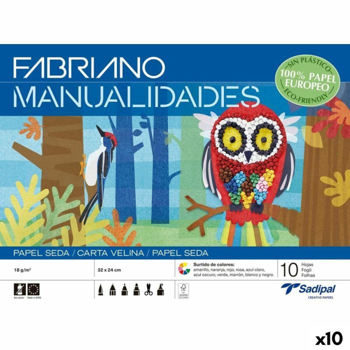 Papel de seda Sadipal Multicolor 32 x 24 cm 10 Hojas (10 Unidades) 2