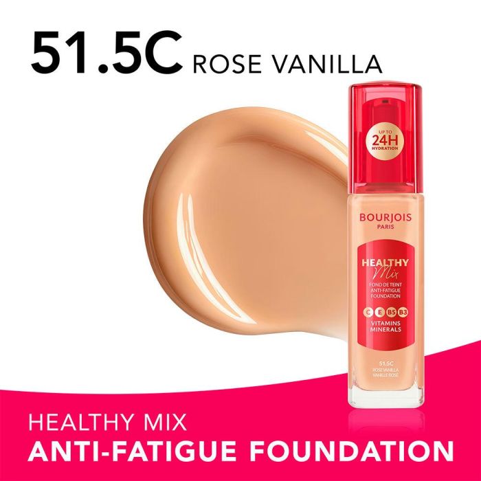 Bourjois Base de Maquillaje Healthy Mix #51.5C Rose Vanilla 30ml - Fórmula Vegana con 85% Ingredientes Naturales