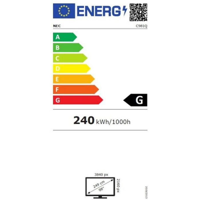 Monitor Videowall NEC C981Q 4K Ultra HD 98" 4