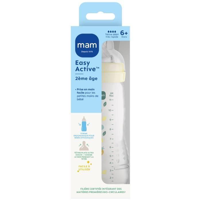 Biberón - MAM BABY - Easy Active - +6 meses - 330 ml - Tetina X flow - Perla 2 Biberón - MAM BABY - Easy Active - +6 meses - 330 ml - Tetina X flow - Perla 2