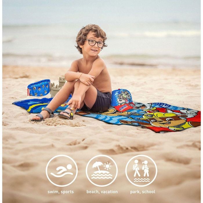 Cerdá Set Saquito con Toalla y Gorra Infantil Paw Patrol Azul para Niños de 2 a 8 Años | Ideal Playa, Piscina y Viajes | 27x33x7 cm 5