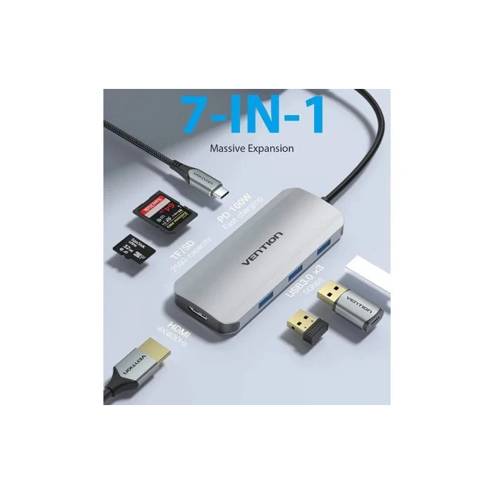 Hub USB Vention TOJHB 100 W 7 en 1 3