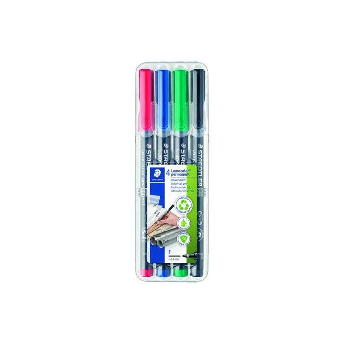 Rotulador Permanente Staedtler 318 Lumocolor (F) Bolsa De 4