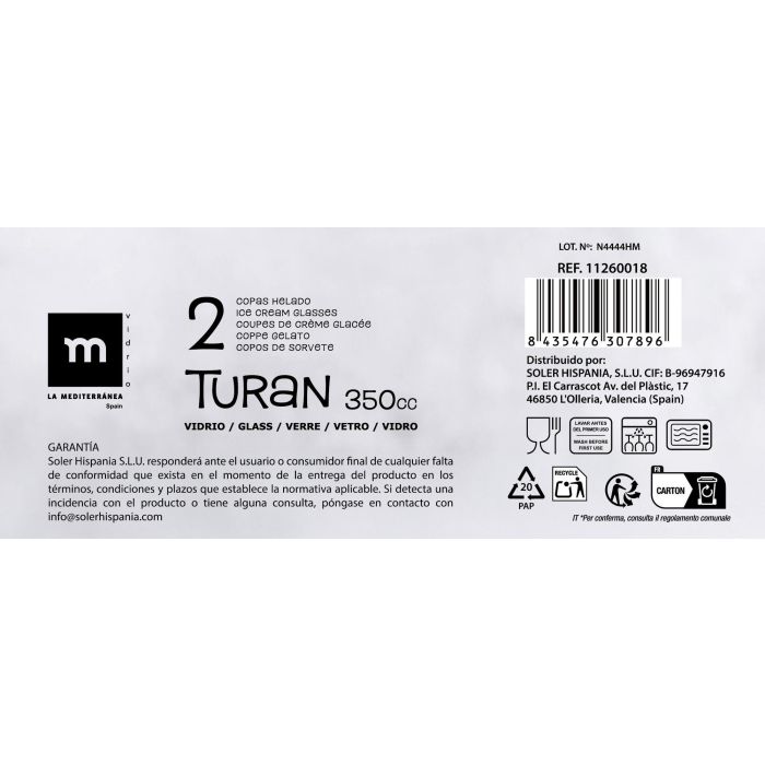 La Mediterranea Set 2 Copas Helado "Turan" 350 cc 17