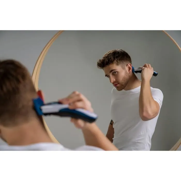 Wahl 09649-916 Cortapelos con y sin Cable + Recortadora de Precisión, Cuchillas Autoafilables, 3-25mm, 60 min Batería, Color Pro 1