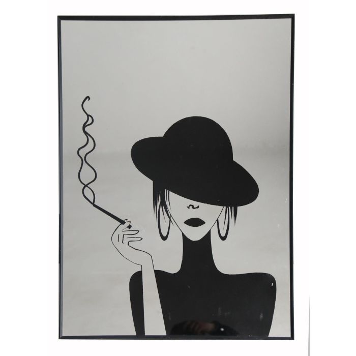 DKD Home Decor Espejo de Pared Cuadrado Moderno Negro 60x60x3.5 cm, Marco Aluminio y Cristal para Decoración del Hogar