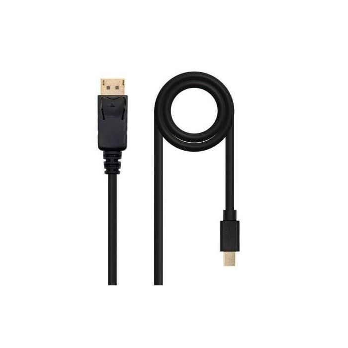 Nanocable 10.15.2402 Cable Mini DisplayPort a DisplayPort Macho-Macho 2m Negro | v1.2 para 4K UHD / 3D, Conectores Dorados OFC Nanocable 10.15.2402 Cable Mini DisplayPort a DisplayPort Macho-Macho 2m Negro | v1.2 para 4K UHD / 3D, Conectores Dorados OFC