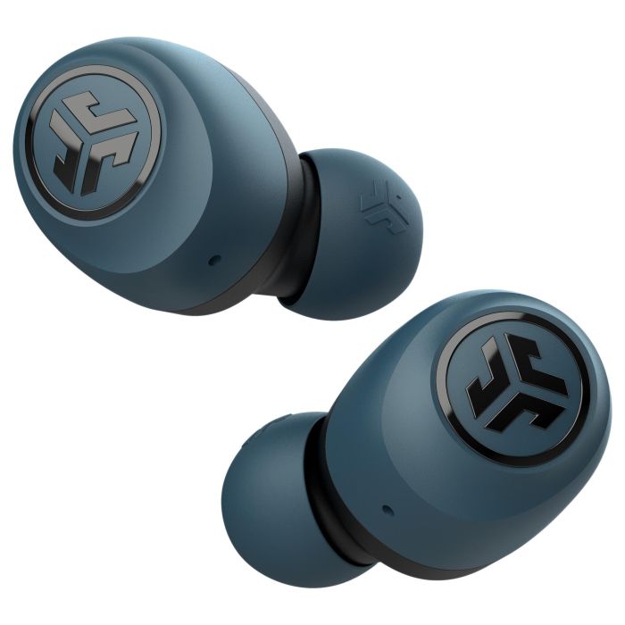 JLab GO Air True Auriculares Inalámbricos Bluetooth 5.0 IP44 Azul, Hasta 20h Batería con Estuche de Carga, Almohadillas Silicona 3 Tamaños 1