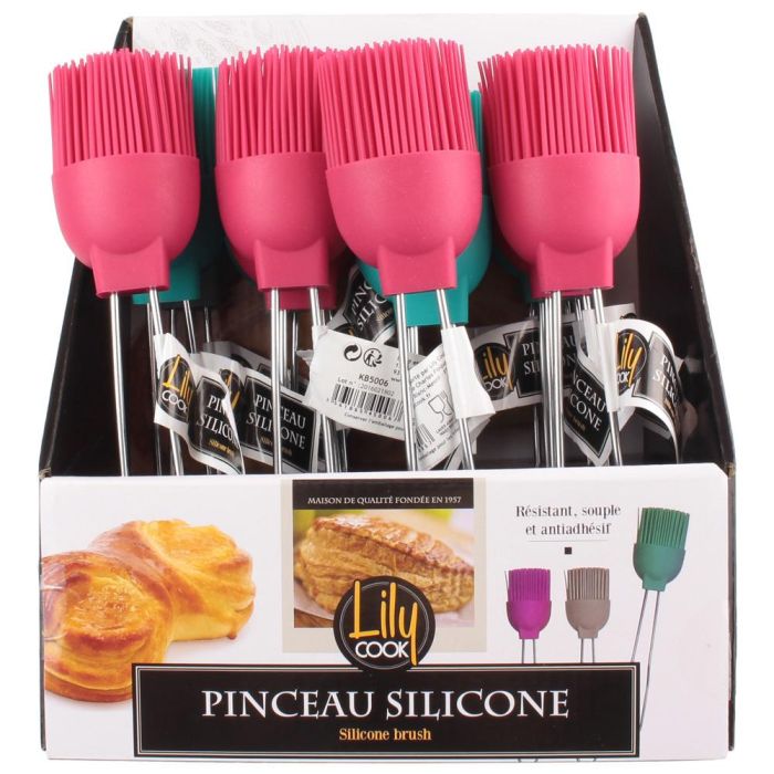 Lily Cook Pincel de Silicona Surtido 22 cm Colores Surtidos (Fucsia, Turquesa, Gris) 3