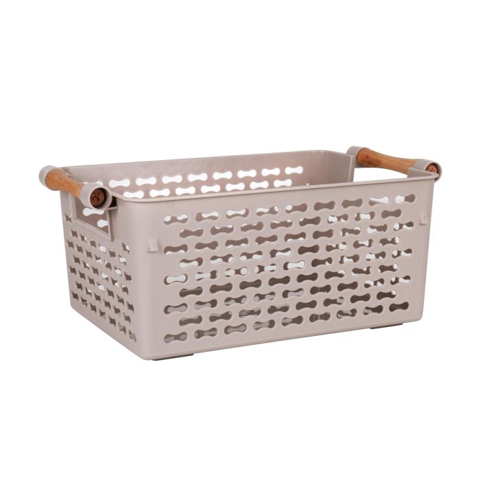 Confortime Cesta Multiusos con Asas de Madera, 30.5 cm Largo x 19 cm Ancho x 12.5 cm Alto (24 Unidades) 3