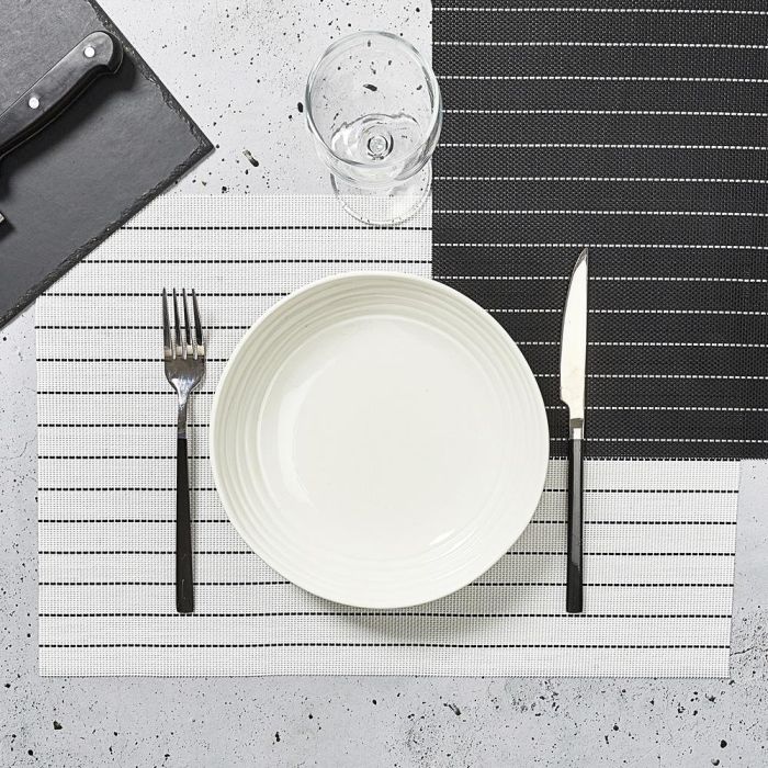 Home Deco Factory Individual Rayas 45x30 cm Colores Surtidos Blanco Negro 1