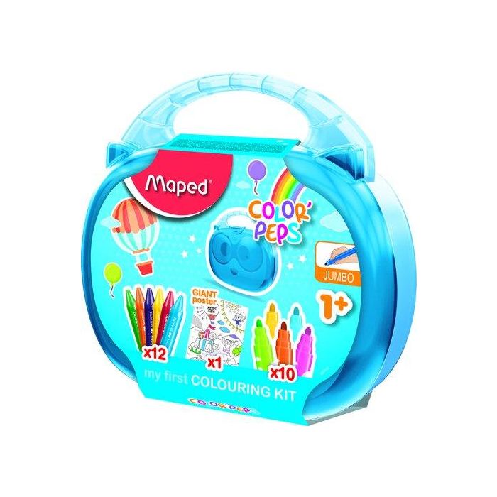 Maletin Maped Coloreado Early Age 10X Rotuladores Jumbo 12 Ceras Jumbo 1X Poster Gigante