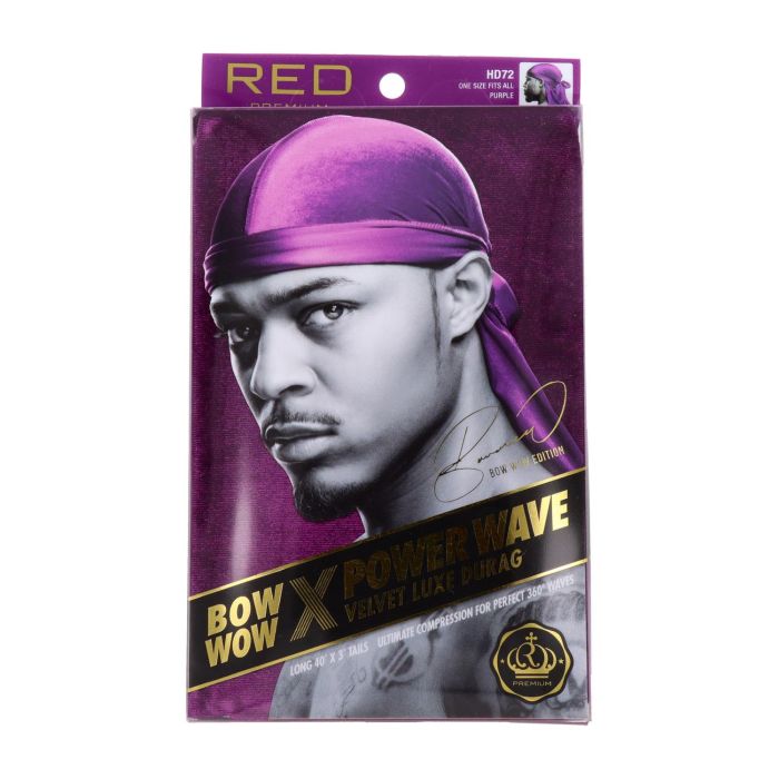 Red Kiss Power Wave Velvet Durag Purple Capa De Cabello