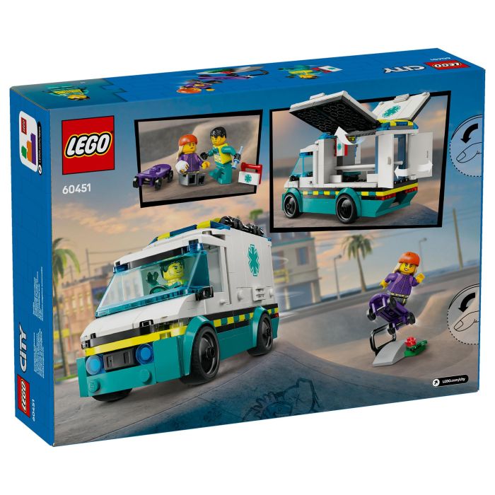 LEGO 60451 Ambulancia de Emergencias, Juego Construcción, 184 Piezas, 5+ Años
