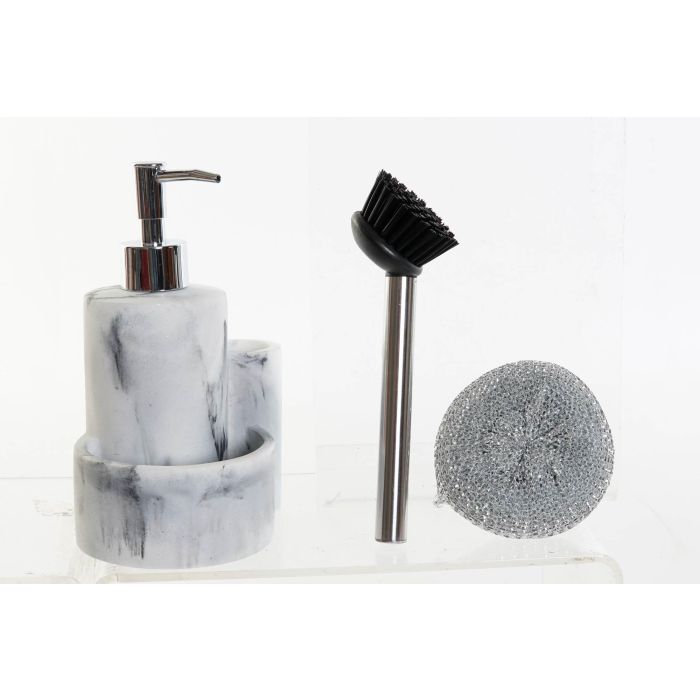 DKD Home Decor Dosificador Moderno Blanco Simil Mármol Resina Inox Colección Chinalight Marble 11.4 x 18.6 x 12.6 cm 2 DKD Home Decor Dosificador Moderno Blanco Simil Mármol Resina Inox Colección Chinalight Marble 11.4 x 18.6 x 12.6 cm 2