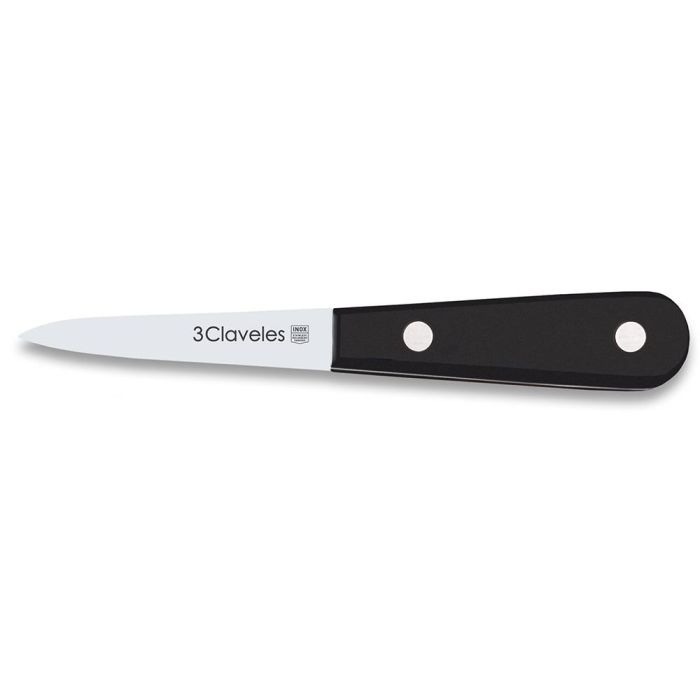 3 Claveles Cuchillo de Ostras Acero Inoxidable Mango Pom Hoja 7 cm Apto Lavavajillas