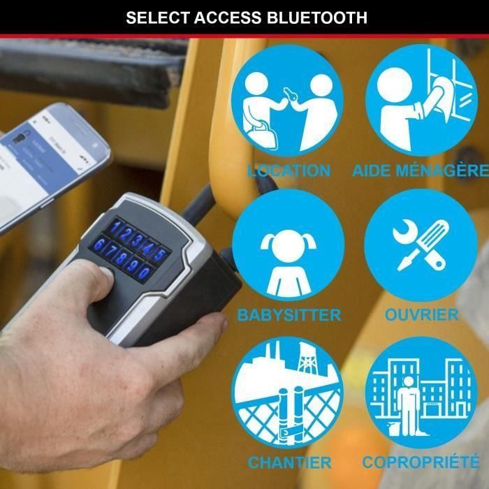 Master Lock Caja de llaves conectada Bluetooth, Código Digital y App Vault Home con Asa para compartir llaves. 1