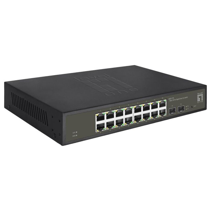 LevelOne GES-2118 Switch Gestionado 16 Puertos Gigabit Ethernet (10/100/1000) con 2 Puertos SFP Montaje en Rack 3