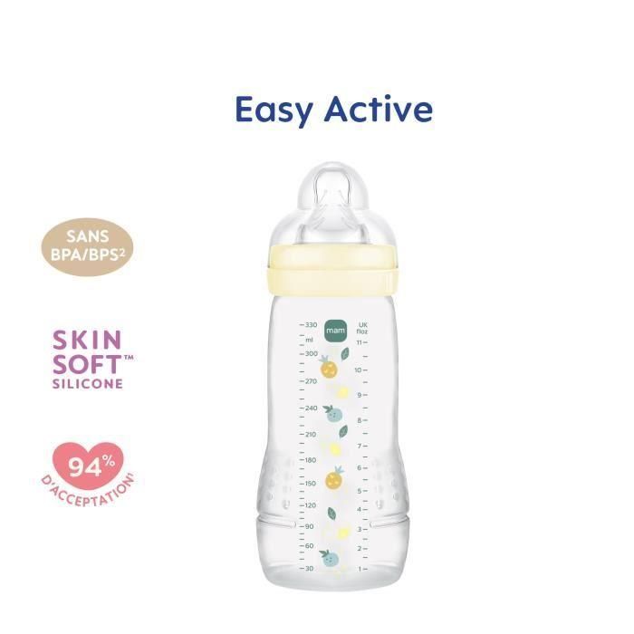 Biberón - MAM BABY - Easy Active - +6 meses - 330 ml - Tetina X flow - Perla 1 Biberón - MAM BABY - Easy Active - +6 meses - 330 ml - Tetina X flow - Perla 1