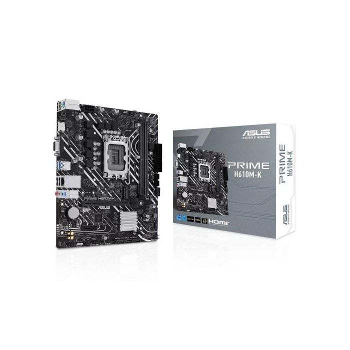 Placa Asus Prime H610M-K,Intel,1700,H610,2Ddr5,96G,Vga+Hdmi,Gblan,4Sata3+M.2,3Usb3.2,Matx