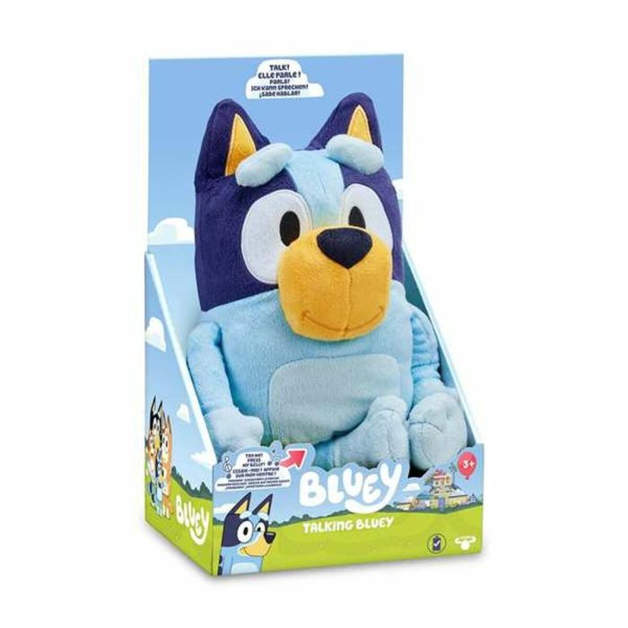 Peluche bluey parlante. canta y baila con el peluche. con mas de 9 frases diferentes. 30,50x17,80x14 cm