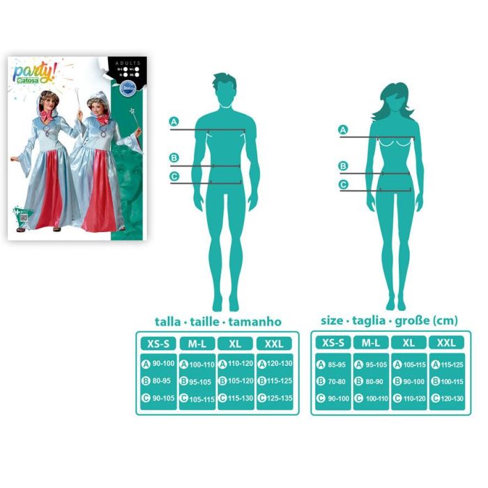 Disfraz Hada Madrina Vestido Azul Largo Mujer Adulto 3 Disfraz Hada Madrina Vestido Azul Largo Mujer Adulto 3