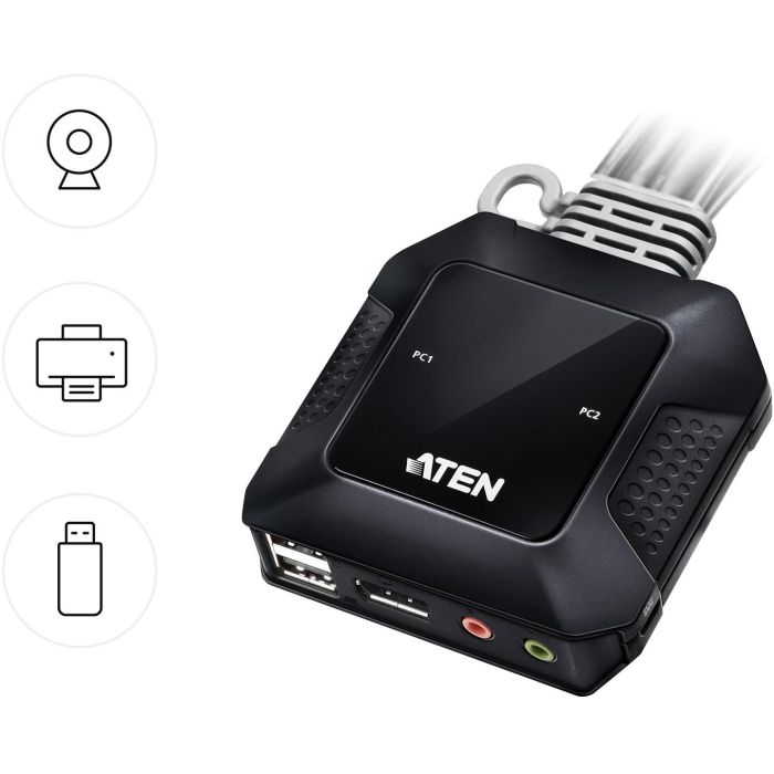 ATEN CS52DP KVM Switch USB-C/DisplayPort de 2 Puertos, Resolución 4K Ultra HD 5