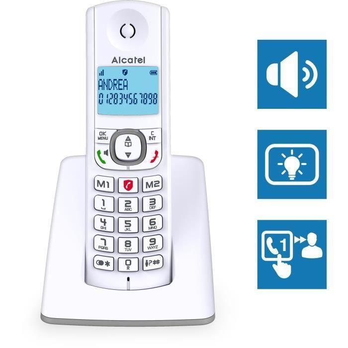 Alcatel F530 Teléfono Inalámbrico Sin Contestador, Gran Pantalla Retroiluminada, Manos Libres, Directorio 50 Contactos, Función VIP, Gris 1 Alcatel F530 Teléfono Inalámbrico Sin Contestador, Gran Pantalla Retroiluminada, Manos Libres, Directorio 50 Contactos, Función VIP, Gris 1