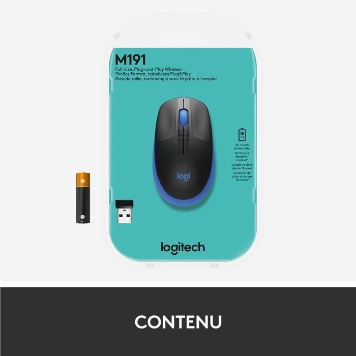 Ratón Inalámbrico Logitech M190/ Hasta 1000 DPI/ Azul 5