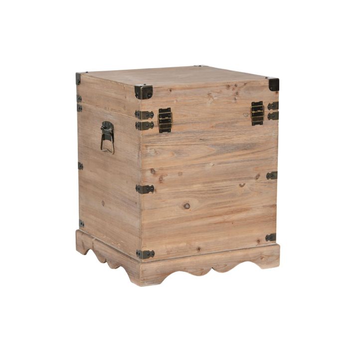 DKD Home Decor Baúl Oriental Natural Marron Claro Abeto Metal Set 2 Piezas 48x61x48 cm Hecho a Mano 6