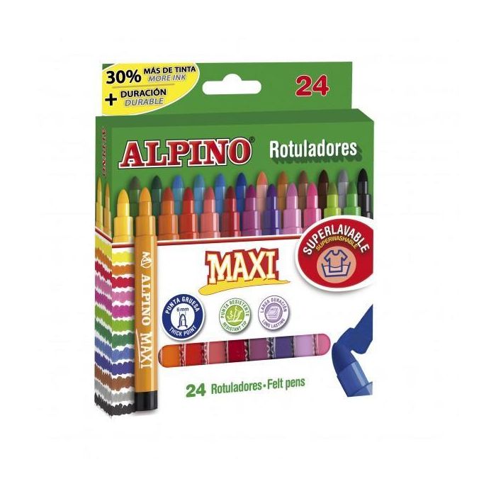 Alpino Rotuladores Maxi Punta Gruesa Estuche De 24 C-Surtidos Alpino Rotuladores Maxi Punta Gruesa Estuche De 24 C-Surtidos