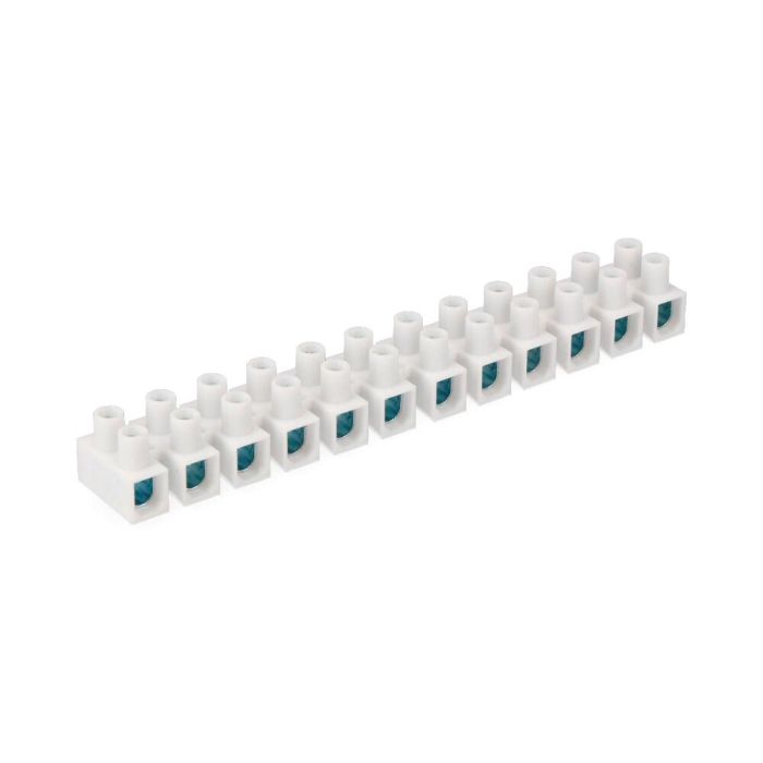 Edm Regleta de conexión 16mm, 12 conectores, homologada, blanca