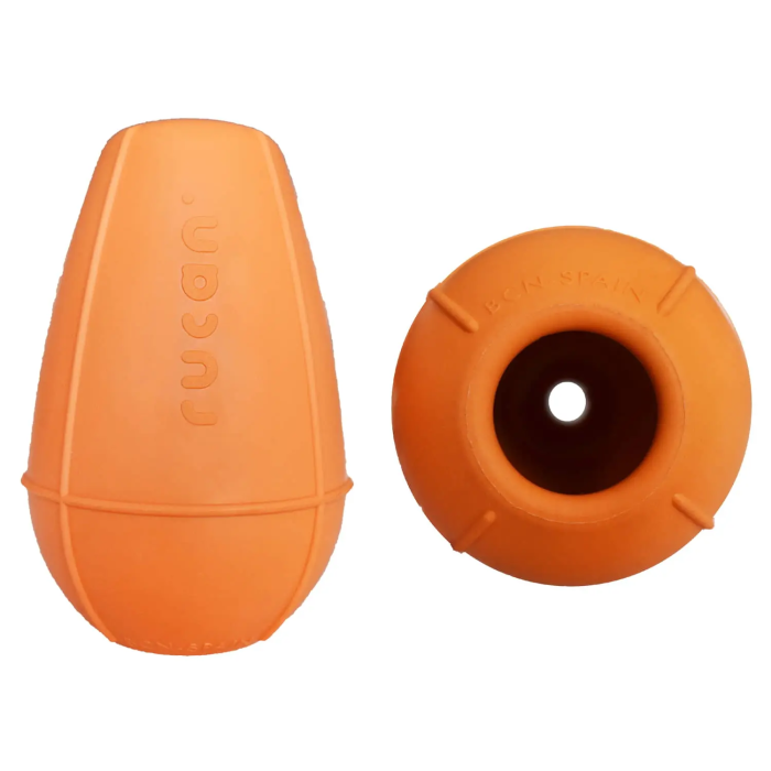 Rucan Juguete para Perros Conic Naranja, Caucho Natural, Rellenable con Golosinas, Dureza Media, 10cm x 6.5cm