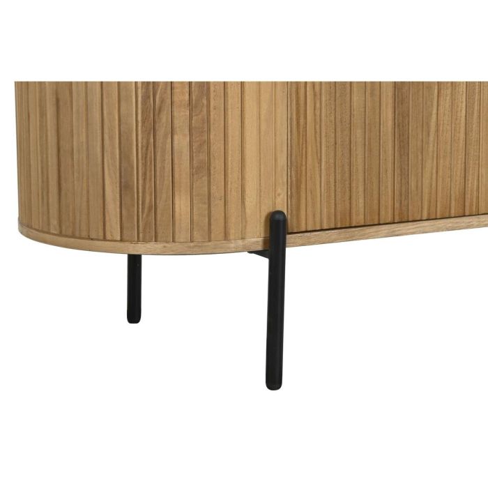 DKD Home Decor Buffet Balines 3 Puertas 1 Estantería Desmontable Mueble Madera Paulownia y Metal Natural Negro 170 cm Ancho x 40 cm Fondo x 80 cm Alto 4