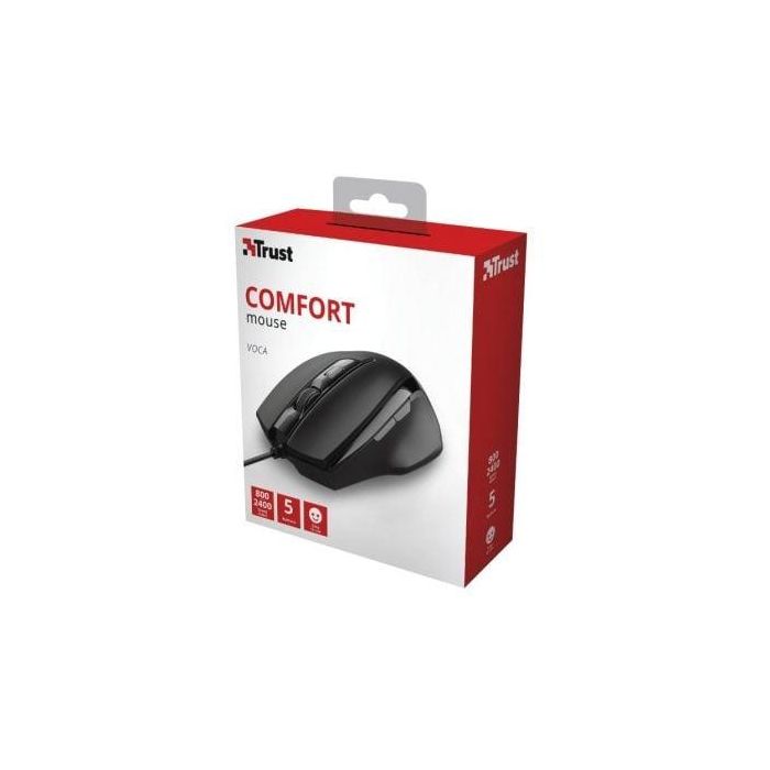 Trust 23650 Ratón óptico Voca con cable, diseño ergonómico y 2400 DPI, plug-and-play para PC y portátil 4 Trust 23650 Ratón óptico Voca con cable, diseño ergonómico y 2400 DPI, plug-and-play para PC y portátil 4