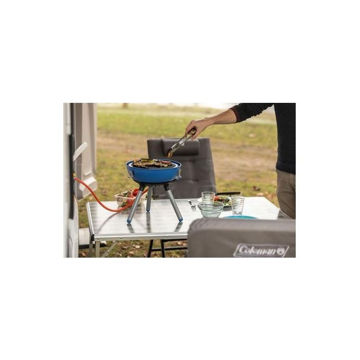 Campingaz Party Grill 400 Caravan - Parrilla de Gas Portátil para Camping y Exterior, 2000 W, Propano/Butano, Sistema Piezo, Negro/Azul 3