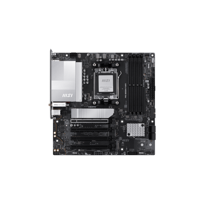 MSI 911-7E71-001 Placa Base PRO B850M-P WiFi para AMD AM5, Chipset B850, DDR5, Wi-Fi 7, 5G LAN, 3xM.2, 4xSATA3, mATX MSI 911-7E71-001 Placa Base PRO B850M-P WiFi para AMD AM5, Chipset B850, DDR5, Wi-Fi 7, 5G LAN, 3xM.2, 4xSATA3, mATX