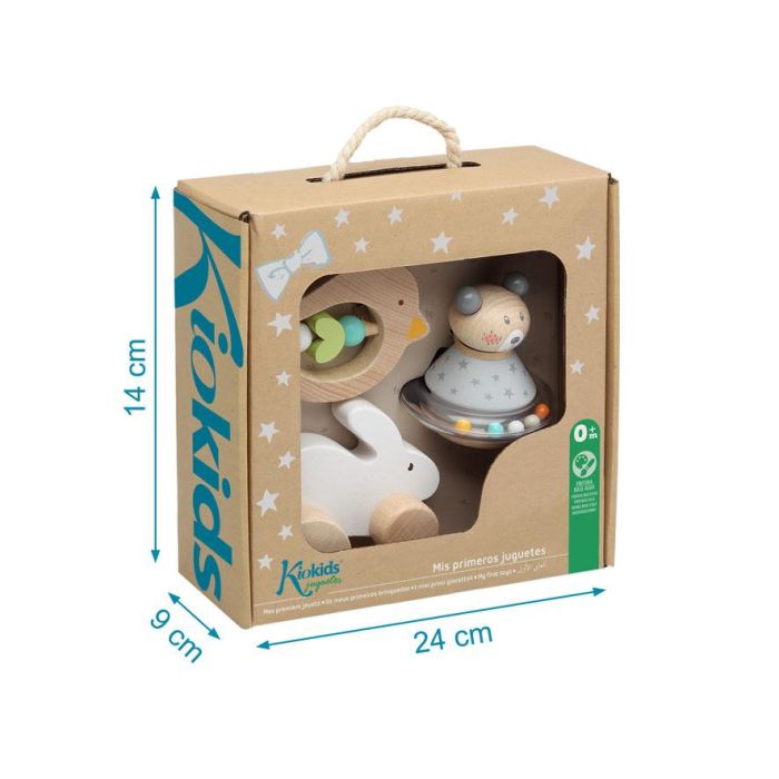 Set Acc. Bebé Animales Madera Gris 3 Unidades 4