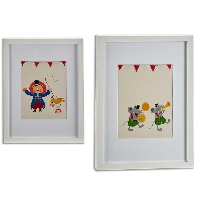 Cuadro Mold Blanco Surtidos Circo León Ratón Giftdecor 32x42 cm (6 Unidades) Cuadro Mold Blanco Surtidos Circo León Ratón Giftdecor 32x42 cm (6 Unidades)