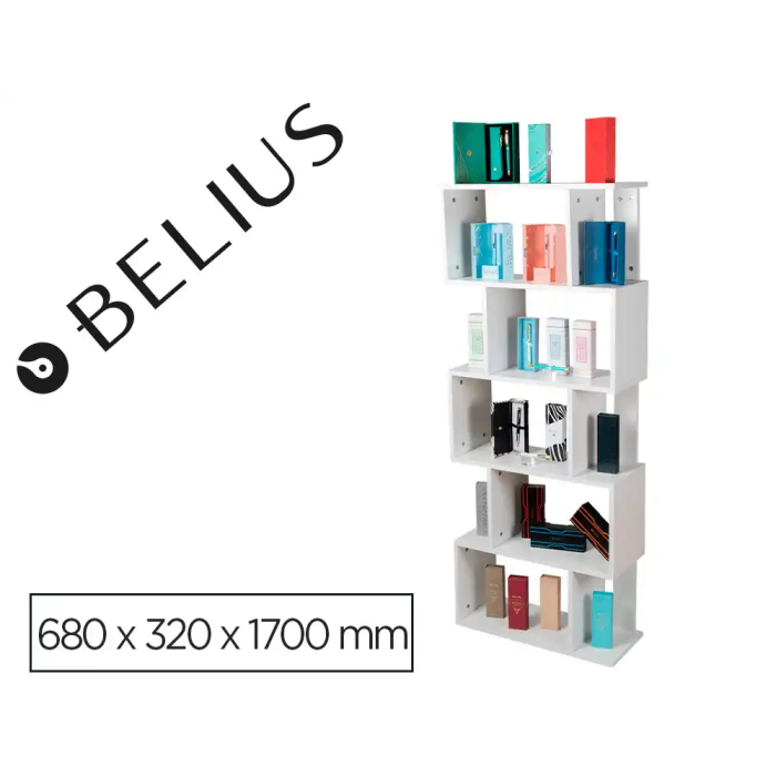 Belius Expositor De Pie Blanco Melamina 5 Estantes 50 Piezas 680x320x1700 mm 0 Belius Expositor De Pie Blanco Melamina 5 Estantes 50 Piezas 680x320x1700 mm 0