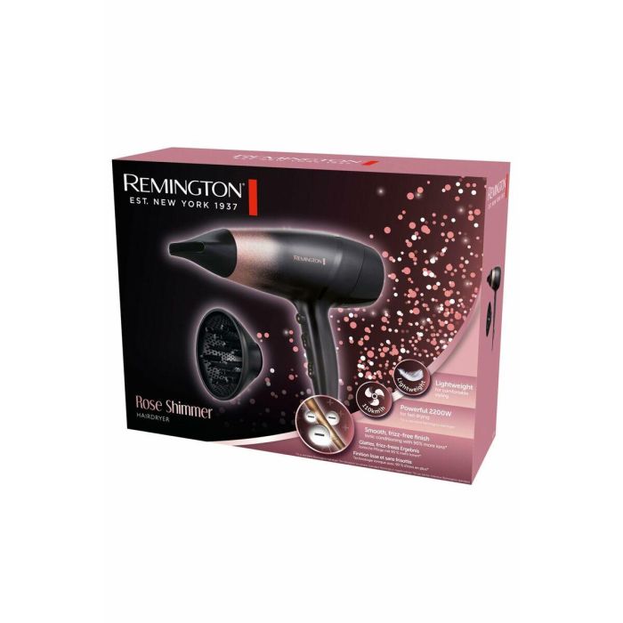 Remington Secador de Pelo Rose Shimmer 2200W Negro/Rosa con Gancho para Colgar 7