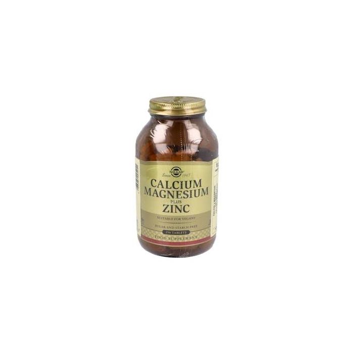 Solgar Calcio Magnesio + Zinc Suplemento Mineral 1000mg Calcio, 400mg Magnesio, 15mg Zinc para Huesos y Músculos 250 Comprimidos