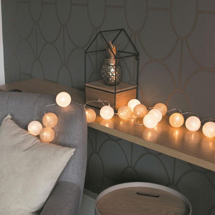 Home Deco Light Guirnalda Luz 20 Led Blanco y Oro para Decoración Hogar 4