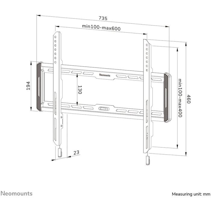 Neomounts WL30-550BL16 Soporte de Pared Fijo Ultraplano para Pantallas 42-86", Max 60kg, VESA 100x100-600x400 7