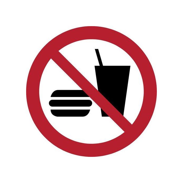 Pictograma Jalema Prohibido Comer O Beber Ø200 Mm. Bolsa De 1